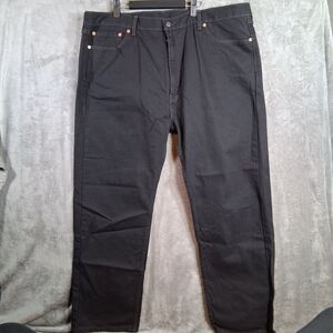 NWOT Levis 505 Regular Straight 44x30 Cotton Dark Wash Stretch Denim Jeans Black